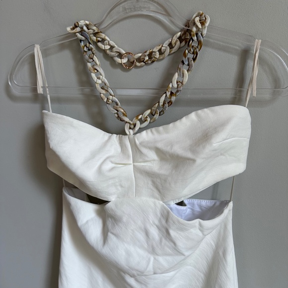 Zara Dresses Zara White Cut Out Chain Dress Poshmark